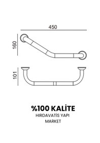 Resim Çelik Banyo Paslanmaz Pirinç Bella Küvet Tutamağı 40 Cm Gri 