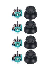 Resim Ps5 Analog Motor Ve Topuz Seti 4+4 Playstation 5 Tamir Ps5 Motor Kol Tamir Seti Yedek Parça Siyah 