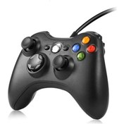 Resim Xbox 360 İçin Siyah Usb Kablolu Gamepad / Windows 7/8/10 İçin İnce Denetleyici Steam Oyunu İçin Microsoft Pc Denetleyici Desteği 