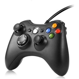 Resim Xbox 360 İçin Siyah Usb Kablolu Gamepad / Windows 7/8/10 İçin İnce Denetleyici Steam Oyunu İçin Microsoft Pc Denetleyici Desteği 