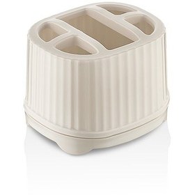 Resim Setüstü Diş Fırçalık Banyo İçin Pratik Ve Hijyenik Diş Fırçası Tutucu 5 Bölmeli Bej 