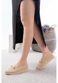 Resim Libba Toka Detaylı Triko Kalın Taban Kadın Günlük Casual Ayakkabı Siyah 