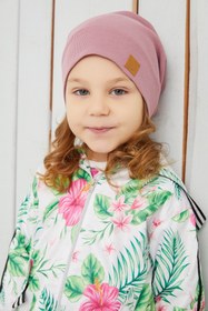 Resim Babygiz Kız Bebek Çocuk Açık Pembe Şapka Bere El Yapımı Rahat Cild Dostu %100 Pamuklu Kaşkorse 