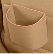 Resim Dashanshop Amber Brown Evrensel Araç Çöp Kovası Pu Deri Fileli Askılı Gecikmeli Açılır 