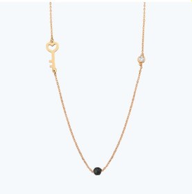 Resim Altınbaş Pırlanta Spinel Taşlı Anahtar Kalp Kolye INT129P-14K 