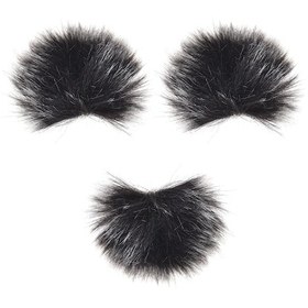 Resim Yunboo 3'lü Mikrofon Rüzgar Korumalı Tüylü Kapak - Mini Lapel Mikrofon Aksesuarı 