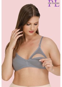 Resim Par Lingerie Hamile Emzirme Sütyeni Kapsız Gri 