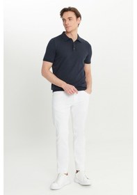 Resim AC&Co / Altınyıldız Classics Erkek Lacı %100 Pamuk Standart Fit Normal Kesim Polo Yaka Triko Tişört Lacı 