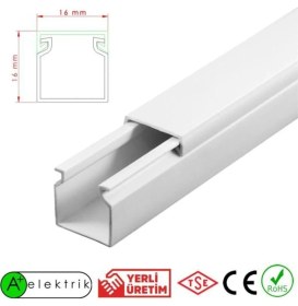 Resim Mikasso 16X16 mm Bantsız Kablo Kanalı 6X1M=6M 