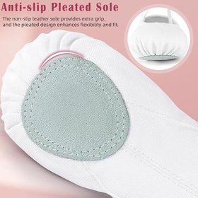 Resim Bale Ayakkabıları Kızlar Tuval Balerin Dans Daireleri Çocuklar Yetişkinler için Bölünmüş Deri Taban 