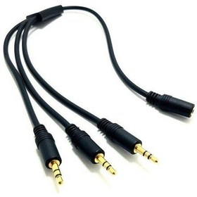 Resim Electroon Stereo Fişi 5+1 Kablosu 3.5Mm Dişi 3X3.5Mm Erkek 