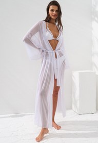 Resim Pierre Cardin Belden Bağlamalı Uzun Kimono Beyaz 231812 