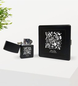 Resim Kişiye Özel Aile Reisi Tasarımlı Siyah Metal Sigara Tabakası ve B 