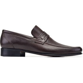Resim Kahverengi Klasik Loafer Kösele Erkek Ayakkabı -7005- Kahverengi 