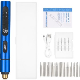 Resim Shineyee Usb Şarjlı Taşınabilir Mini El Frezesi, 3 Hız Ayarlı Tırnak Ve El Sanatları İçin, 34 Parça Aksesuarlı Mavi 
