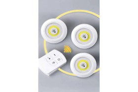 Resim LED Lamba 3'lü Uzaktan Kumandalı Yapışkanlı Beyaz Işık 