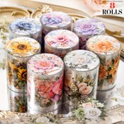 Resim 8 Rulo Çiçek Bantı Çiçek Etiketleri Güneş Çiçeği Gül Hortensia Kelebek Dekoratif Maskleme Bantı Vintage Bantlar Pet Bantı Dekoratif Bant El Sanatları Günlük Yazılar Scrapbook Malzemeleri 
