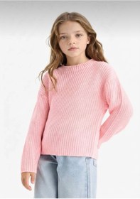 Resim LUSHİGO Unisex Çocuk Triko Bisiklet Yaka Selanik Örgü Kazak 