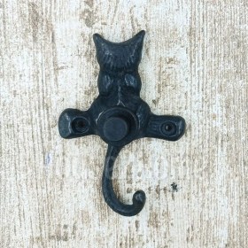 Resim House2Home El Yapımı Pirinç Kedi Kapı Zili. Oksit 