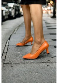 Resim Preshley Kadın Sity Turuncu 6 Cm İnce Topuklu Stiletto Turuncu 
