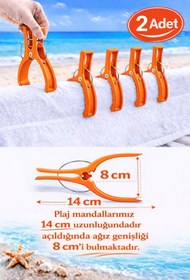 Resim MixmioLife Plaj Şezlong Mandalı Rüzgar Önleyici 14cm XXL Havlu Tutucu Mandal Güçlü Plastik Şezlong Klipsi 2ADET 
