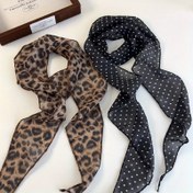 Resim Kadınlar için Şık Leopar Desenli ve Puantiyeli Uzun Kurdele Eşarp - Çok Yönlü Moda Aksesuarı, Hafif Polyester, Kahverengi & Siyah Tasarımlar, Partiler veya Günlük Stil için Mükemmel, Leopar Eşarp 