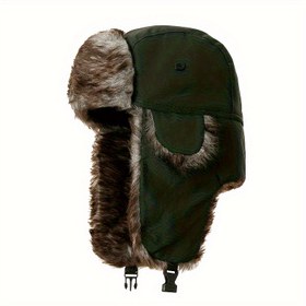 Resim Unisex Kışlık Trapper Şapka - Faux Astarlı - Rüzgar Geçirmez Rus Tarzı Pilot Kapağı, Ayarlanabilir Kulak Uçları, Hararetli Hava ve Açık Hava Maceraları İçin, Siyah, Elde Yıkama veya Kuru Temizleme, Kışlık Başlık | Astarlı Şapka | Dayanıklı Başlık 