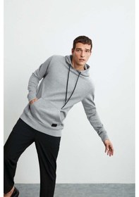 Resim Grimelange Jorge Erkek Yumuşacık Kapüşonlu Organik Pamuk Kanguru Cepli Regular Grimelanj Sweatshirt 