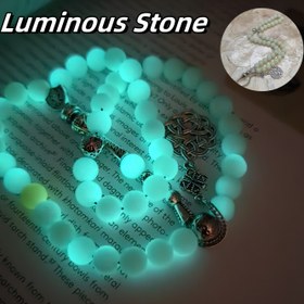 Resim Erkekler için 45 Adet Parlayan Mavi Gece Işığı Tasbeh Boncukları - Haç ve Zil Süslemeli 10mm Arap Tarzı İbadet Boncukları, Günlük Tapınma & Manevi Aydınlanma İçin Ramazan Hediyesi, İnanç İfadesi Aksesuarı | Detaylı Boncuk Tasarımı | Kaliteli İşçilik 