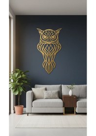 Resim Baykuş Çizgi Sanatı Metal Duvar Tablosu 