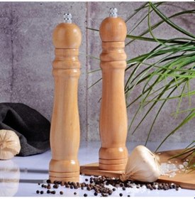 Resim Ahşap Öğütücü - Tuz Karabiber Öğütücüsü Büyük 25,5 Cm Tekli 