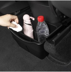 Resim Vkemall Tesla Model Y İçin Arka Havalandırma Açığı Depolama Kutusu - Araç İçi Organizer Çöp Kutusu Siyah Tpe Malzeme 