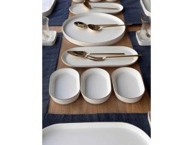 Resim Kahvaltı Takımı Pure Gold Oval 45 Parça 6 Kişilik 