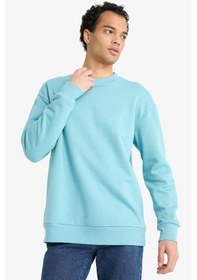 Resim Defacto Boxy Fit Bisiklet Yaka Baskılı Sweatshirt X8282az25augn203 Yeşil 