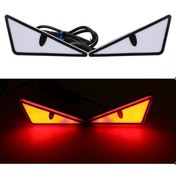 Resim Oldfriend 2 Adet Kırmızı Led Kartal Gözü Demon Göz Neon Işıklar Parlak Araç Motorlu Bisiklet 