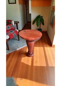 Resim Doğal Ahşap Mantar Yan Sehpa Maun Renk Tekli Sehpa Modeli - Wooden Coffee Table Maun 