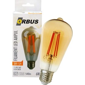 Resim Orbus Dekoratif Ampul ST64 Amber 6W 
