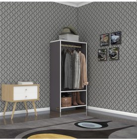 Resim Kenzlife giysi dolabı rüknettin 120*060*30 gri gardırop 