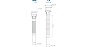 Resim Tanfleks- Lüks Uzun Sifon-Beyaz(32 mm çıkışlı) 