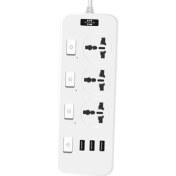 Resim Papajack 3 USB 5V 2A Bağlantı Noktalı Şerit 2500 Joule 6,5 Feet Uzatma Kablosu Yurt Odası Için Aşırı Gerilim Koruyucu (Yurt Dışından) 