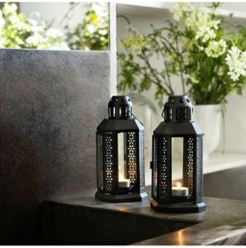 Resim IKEA Enrum Fener Siyah 22 cm Iç Dış Mekan 