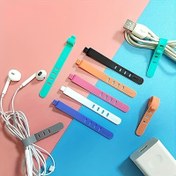 Resim 20'li Silikon Kablo Bağlantı Elemanları, Çok Renkli, Kablo Yönetim Organizatörü, Şarj Koruması, Kulaklık Tutucu, Masa Düzenleyicisi, 3.5mm Jak, Ethernet, Güç Kablosu, Ses Kablosu, 1.5 inç Genişlik 