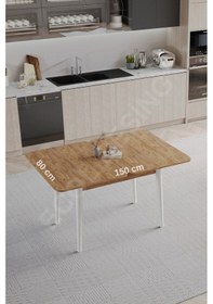 Resim Faymend Tek, Açılır, Döner, Mutfak Masası Takımı, Yemek Masası, Kapalı Ölçü: 75x80 Cm - Açık Ölçü: 80x150 Cm Atlantikçam 