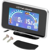 Resim 2-in-1 Lcd Araba Dijital Yakıt Seviyesi Ölçer Voltmetre K19823 