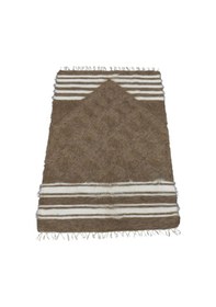 Resim Zehra Abla Halı Yeni El Dokuma Namazlık Seccade Tiftik Yün Siirt Battaniyesi Kilim 5786 