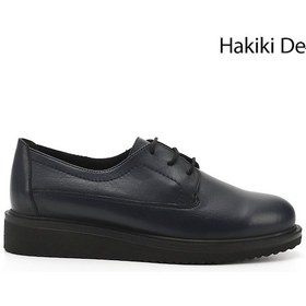 Resim Gönderi R Lacivert Antik Bağcıklı Dolgu Taban Hakiki Deri Ayakkabı Lacivert 