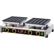 Resim Işıkgaz Silverinox Elektrikli Çiftli Yuvarlak Bubble Waffle Makinesi 