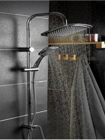 Resim ARVENT Siyah Krom Prizma Desenli Banyo Robot Duş Seti RBT011 