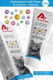 Resim Alpha Fox Multivitamin Kedi Malt Macunu 100g (Vitaminli Bağışıklık Sistemi Destekleyici) 