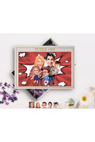 Resim Bk Gift Kişiye Özel Aile Karikatürlü 1000 Parça Profesyonel Puzzle-6 